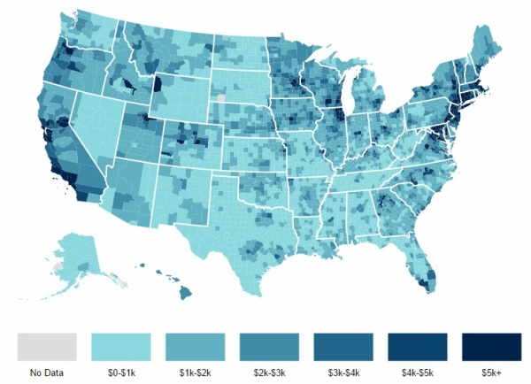 Deduction state-local taxes national map
